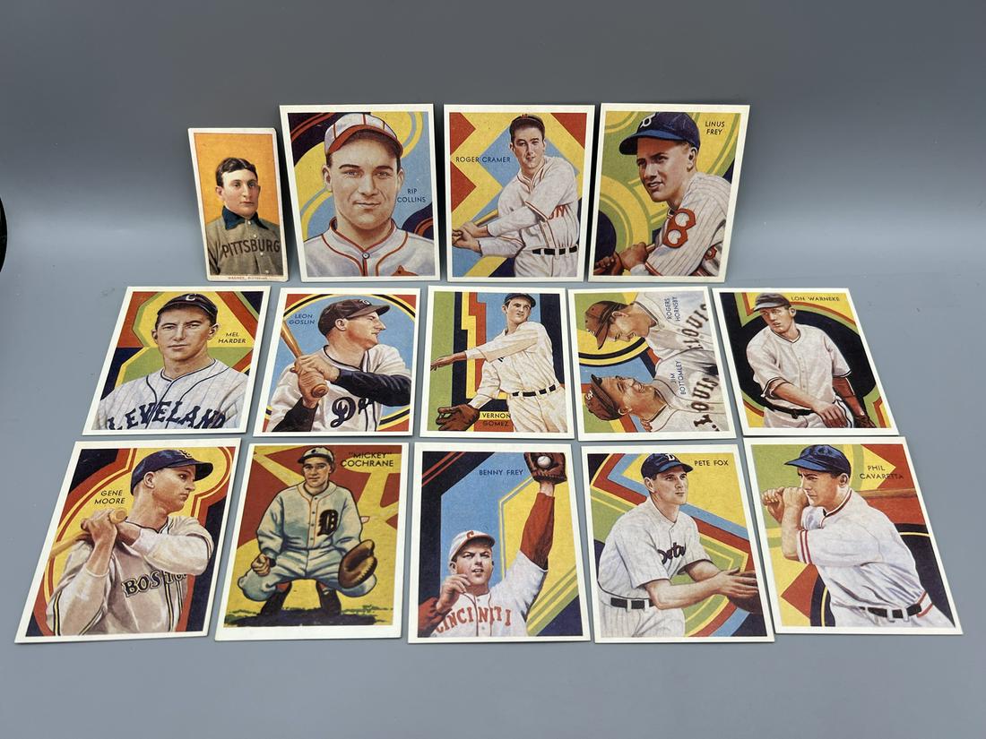 Lot of (14) Assorted Baseball REPRINT Cards - T206 Wagner Reprint (1 of 5)