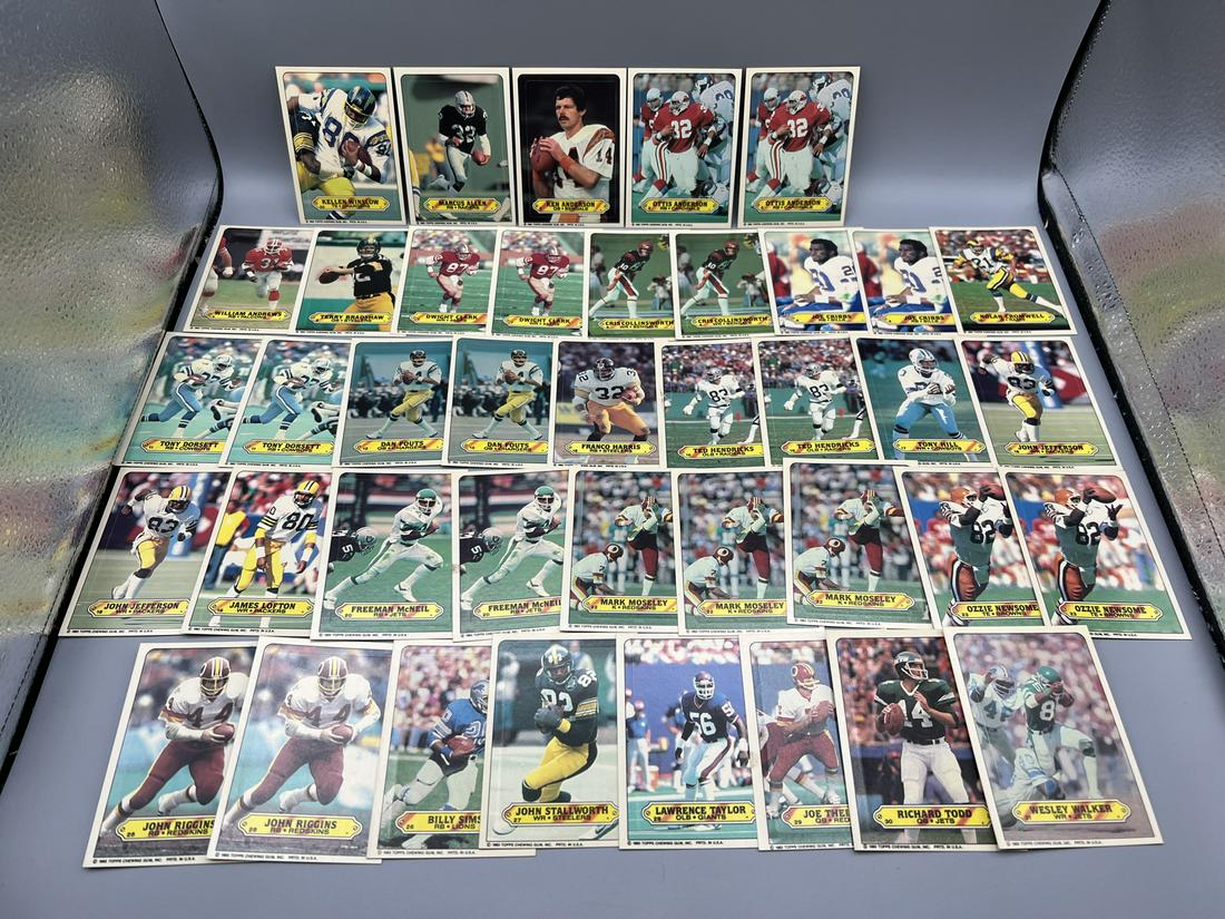 Lot of (40) Assorted 1983 Topps Football Sticker Cards W/ Many Stars - Varying Conditions (1 of 9)