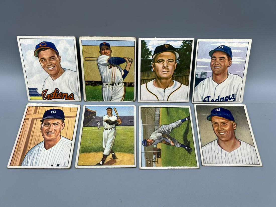 Lot of (8) Assorted 1950 Bowman Baseball Cards - Varying Conditions (1 of 2)