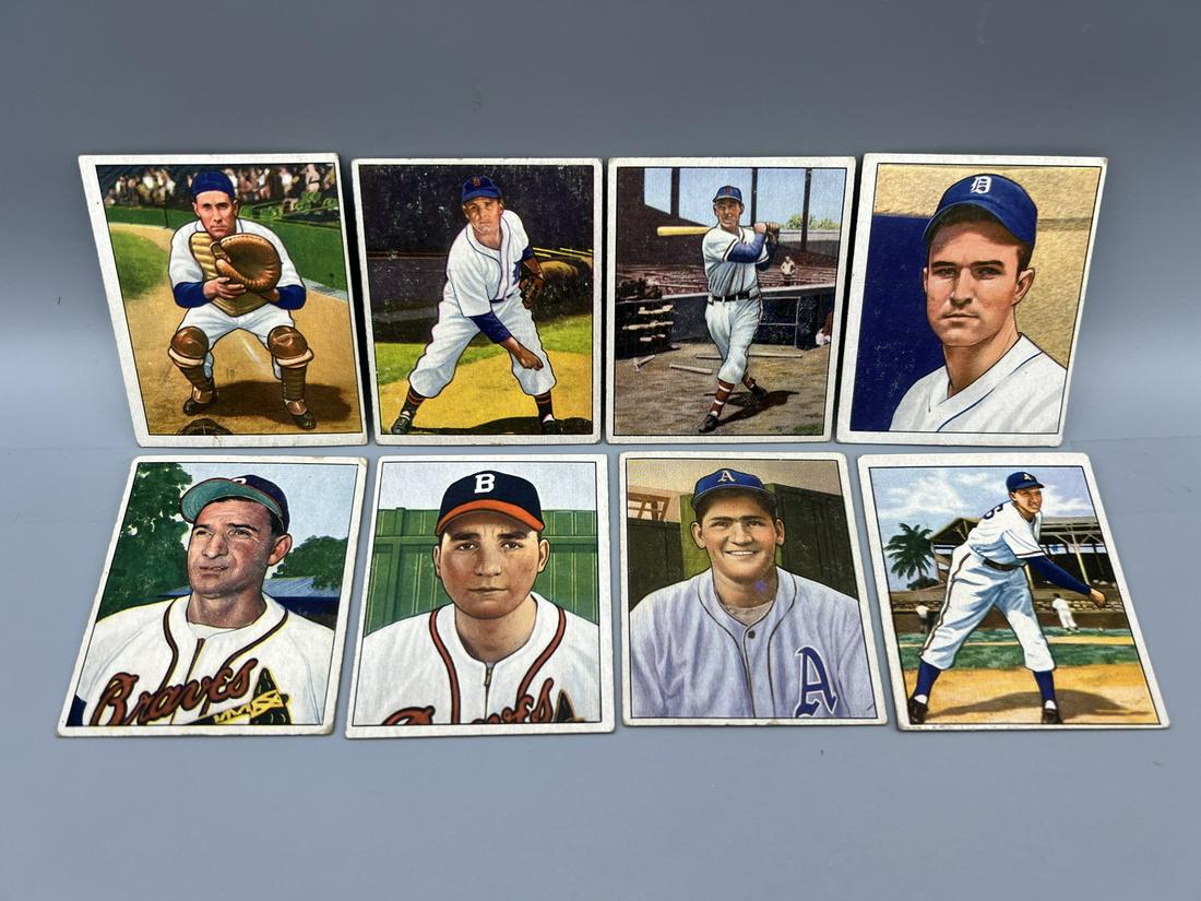 Lot of (8) Assorted 1950 Bowman Baseball Cards - Varying Conditions (1 of 2)