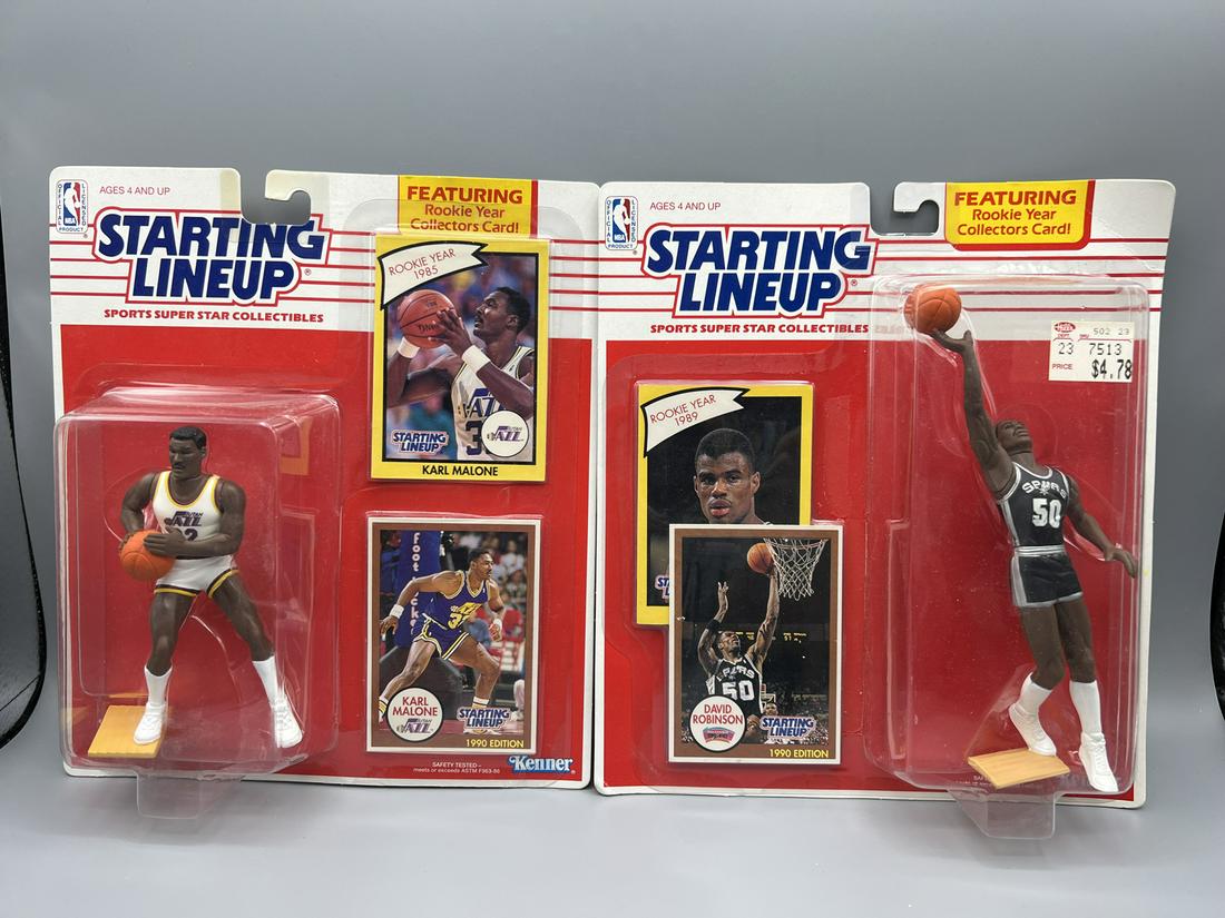 1990 Starting Lineups Karl Malone & David Robinson (1 of 2)