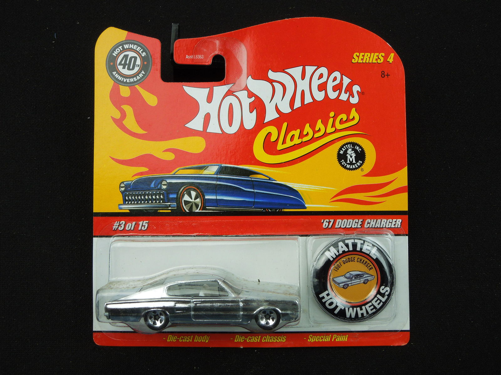 2008 40th Anniversary Series 4 Hot Wheels Classics #3 '67 Dodge Charger (1 of 3)