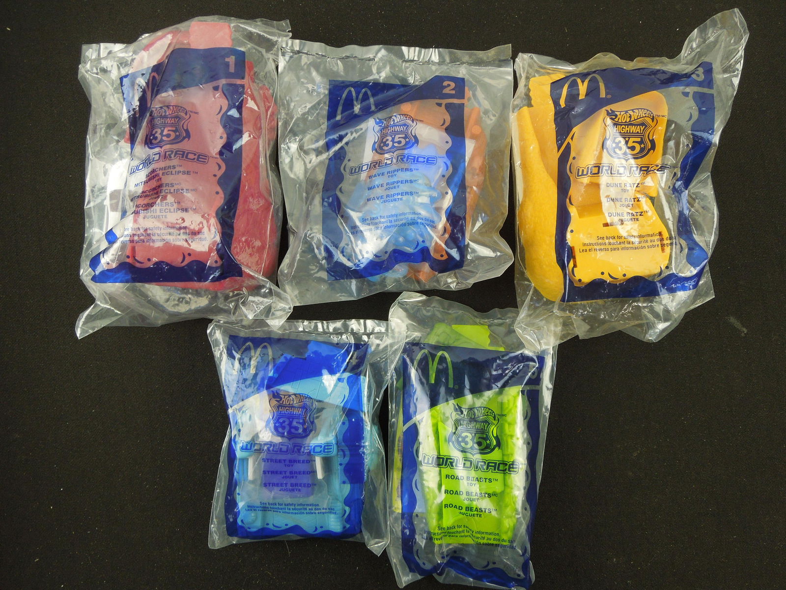 Set of 5 2003 McDonald's Highway 35 World Race Cars: Set of 5 2003 McDonald's Highway 35 World Race Cars