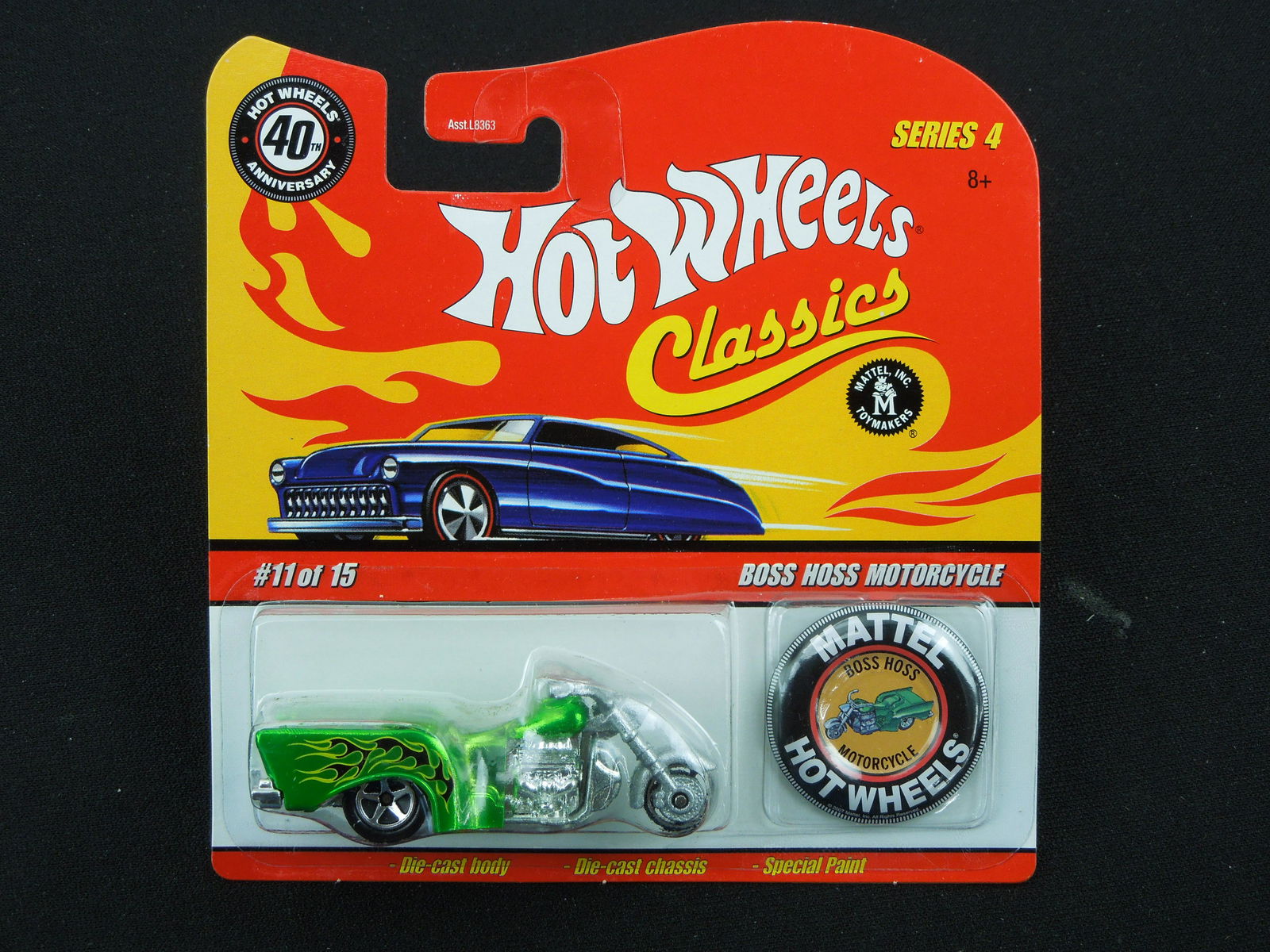 2008 40th Anniversary Series 4 Hot Wheels Classics #11 Boss Hoss Motorcycle (1 of 3)