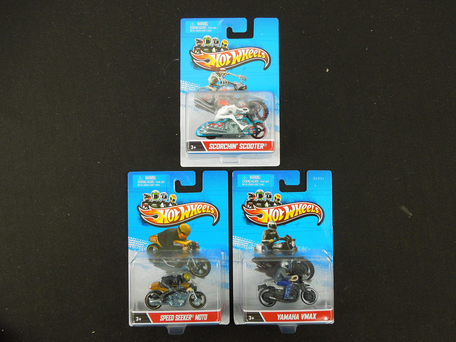 Lot of 3 2012 Motor Cycles with Riders; Scorchin' Scooter, Speed Seeker Moto, & Yamaha VMax (1 of 3)