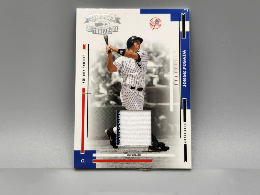 2004 Throwback Threads Jorge Posada 95/100 Authentic Game Worn Jersey (1 of 2)