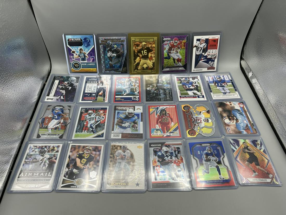 Lot of (23) Assorted Football Stars & Rookies Cards - Trevor Lawrence Is Custom - Drew Brees, Bo (1 of 2)
