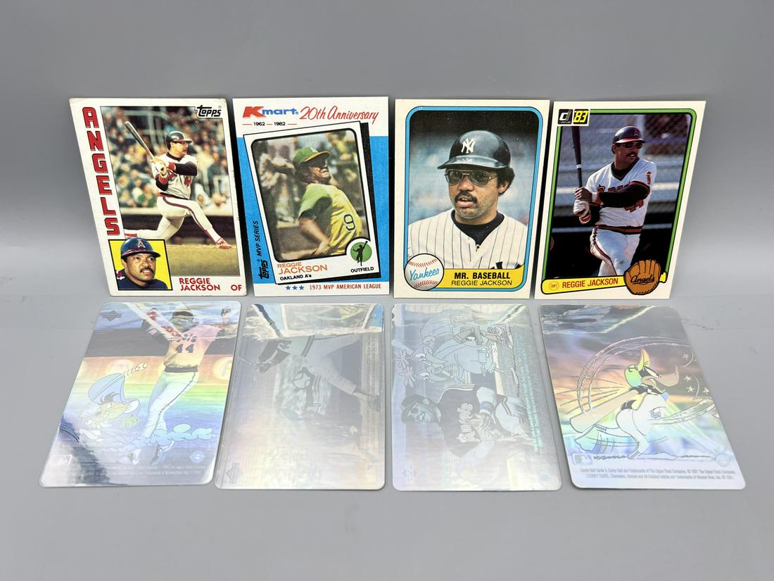 Lot of (8) Assorted Baseball Cards - Reggie Jackson (1 of 2)