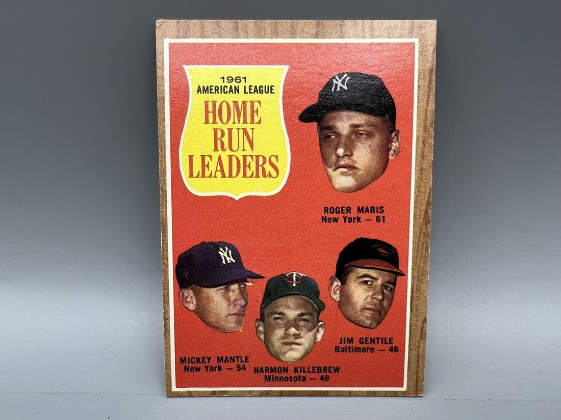 1962 Topps AL Home Run Leaders Roger Maris/Mickey Mantle/Gentile/Killebrew #53: 1962 Topps AL Home Run Leaders Roger Maris/Mickey Mantle/Gentile/Killebrew #53