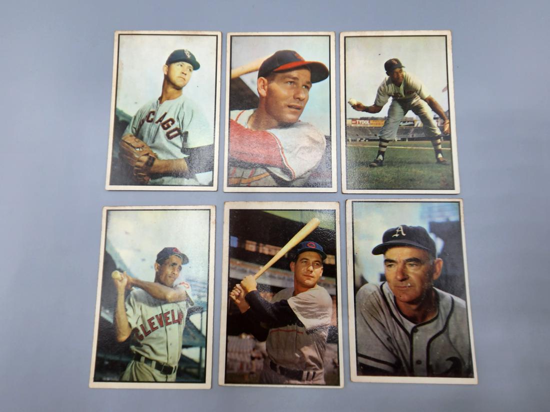 (19) 1953 Bowman Color Baseball Cards Mixed Grades (1 of 6)