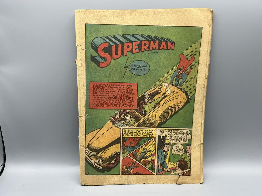 Action Comics #43 - Coverless but complete - Ad on back for All Star Comics #8, Batman #8, Green (1 of 4)