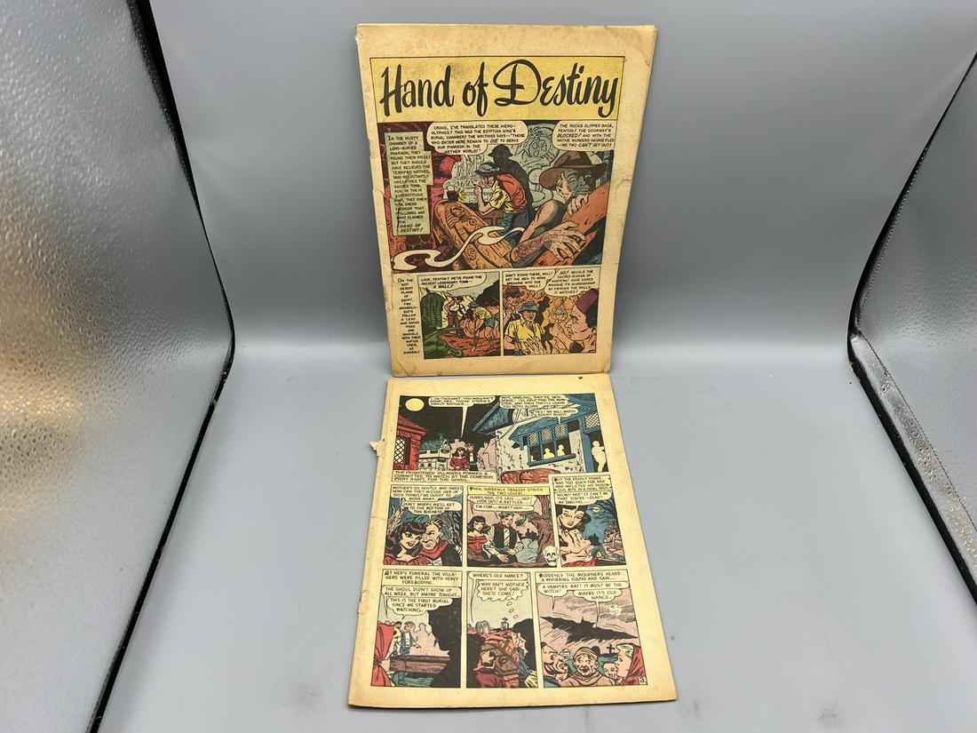 Dark Mysteries #9 & #22 - Coverless - #9 missing 1st page wrap and centerfold - Master Comics (1 of 3)