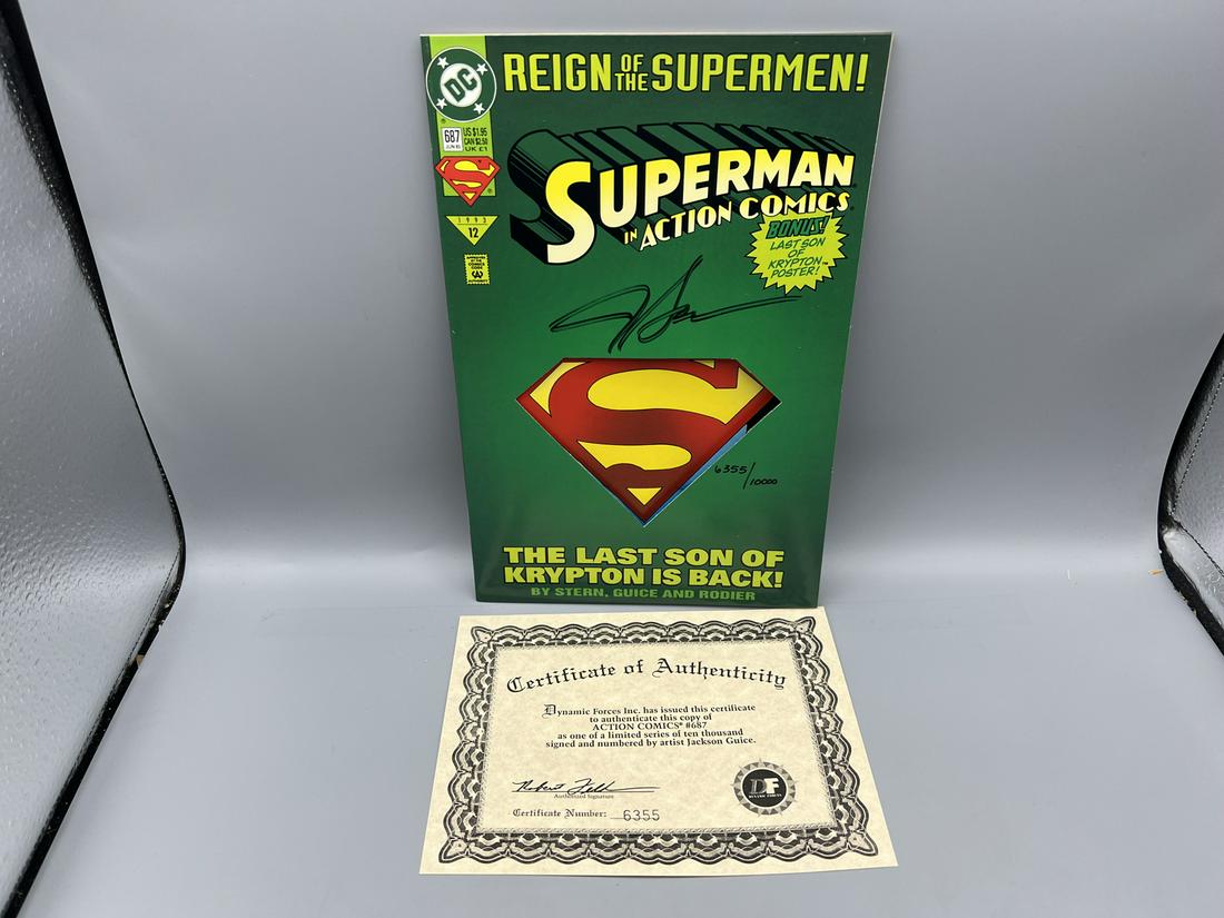 Action Comics #687 Die Cut - Jackson Guice Signed with Dynamic Forces COA (1 of 4)
