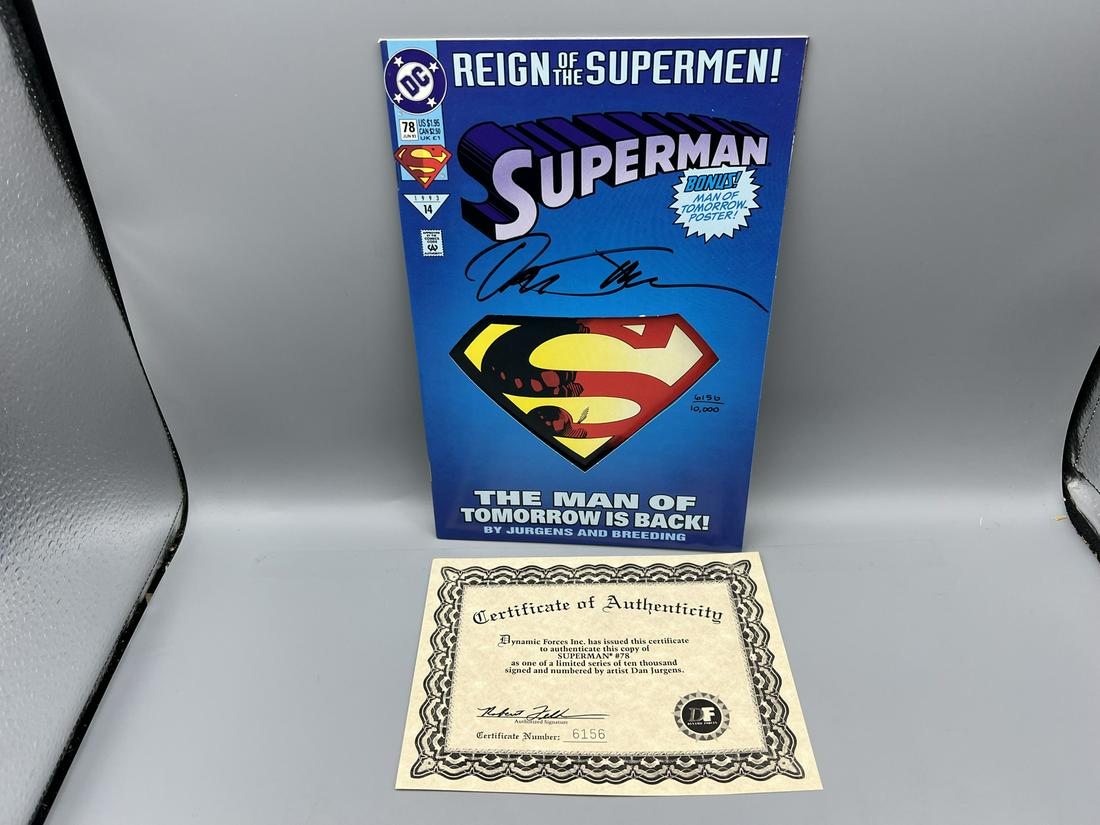 Superman #78 Die Cut - Dan Jurgens Signed with Dynamic Forces COA (1 of 4)