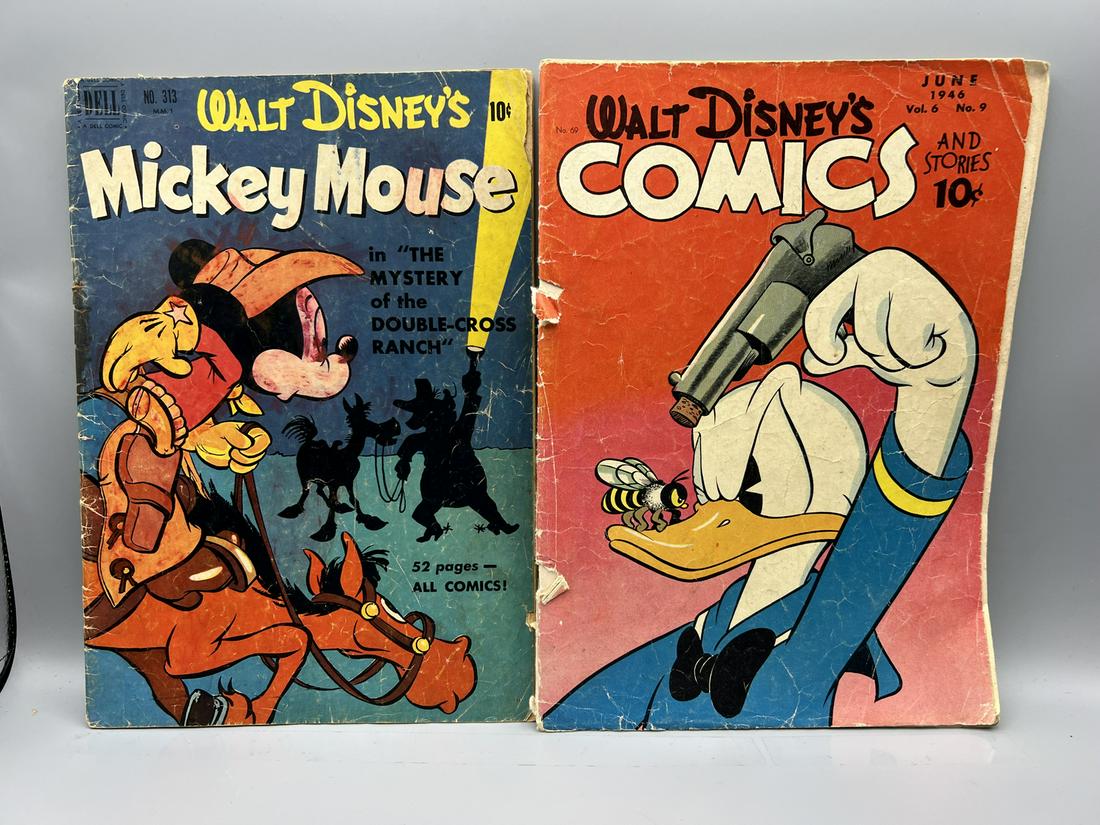 Dell Four Color Mickey Mouse The Mystery of the Double Cross Ranch #313 & Walt Disney Comics &: Dell Four Color Mickey Mouse The Mystery of the Double Cross Ranch #313 & Walt Disney Comics & Stories #69 - Carl Barks art