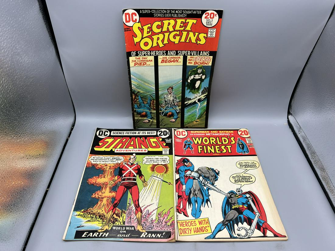 Lot of 3 DC 20 cent comics - World's Finest, Strange Adventures, Secret Origins (1 of 2)
