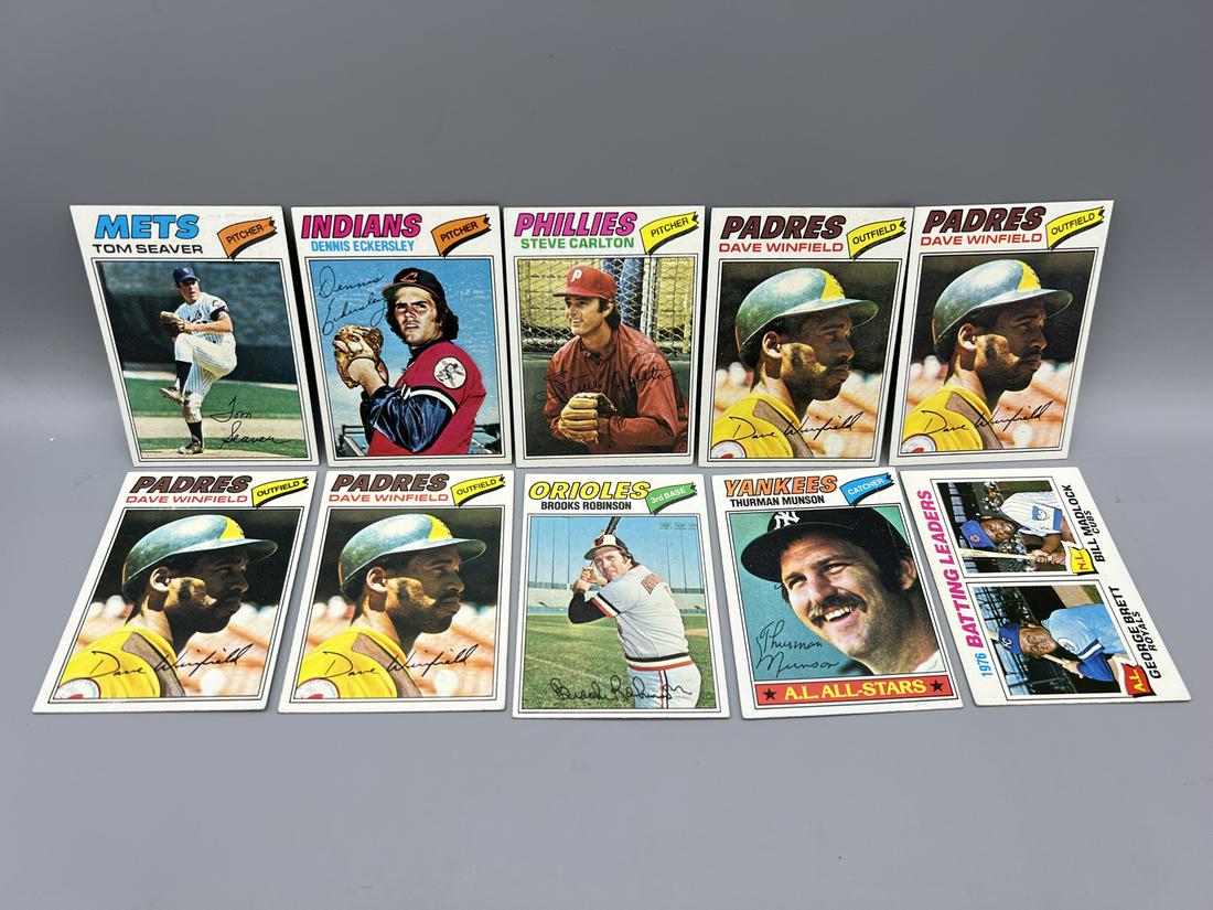 Lot of (10) Assorted 1977 Topps Baseball Star Player Cards - Varying Conditions - Tom Seaver, Steve (1 of 5)