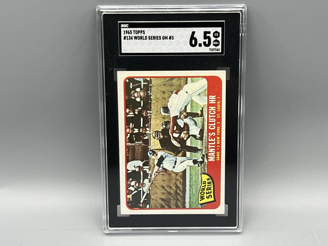 1965 Topps World Series Game #3 Mickey Mantle Clutch HR #134 SGC EX-NM+ 6.5 (1 of 2)