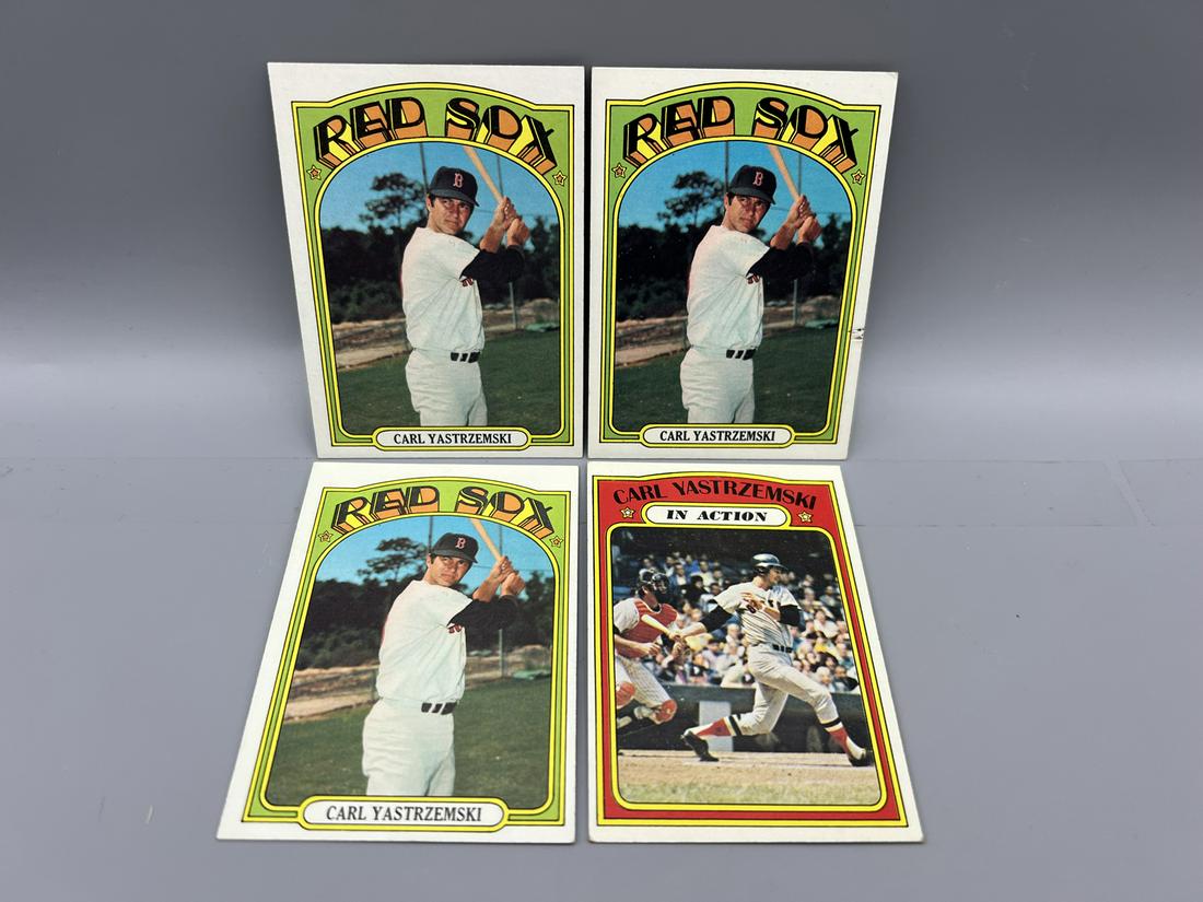 Lot of (4) 1972 Topps Carl Yastrzemski Baseball Cards - Varying Conditions: Lot of (4) 1972 Topps Carl Yastrzemski Baseball Cards - Varying Conditions