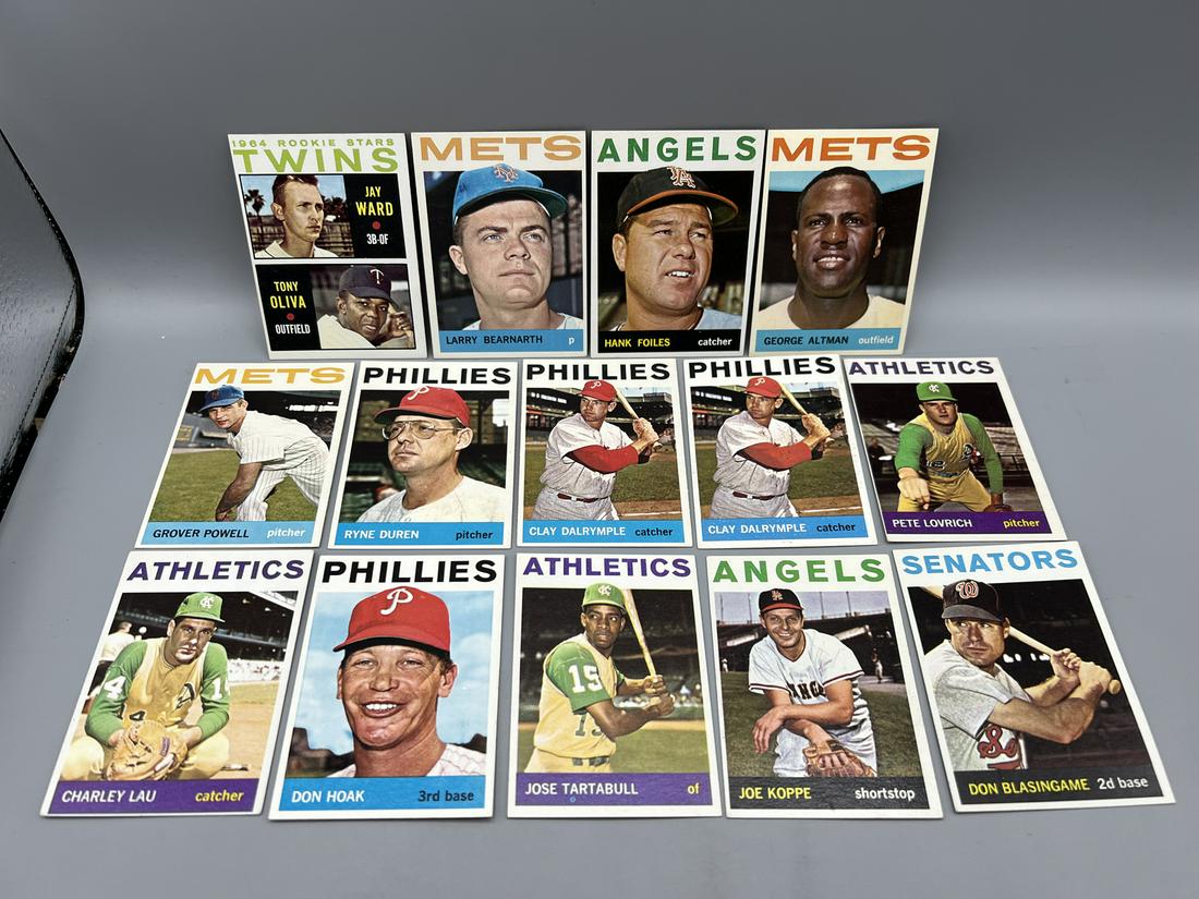Lot of (14) Assorted 1964 Topps Baseball Cards - Varying Conditions - Tony Oliva Rookie Stars Card (1 of 9)