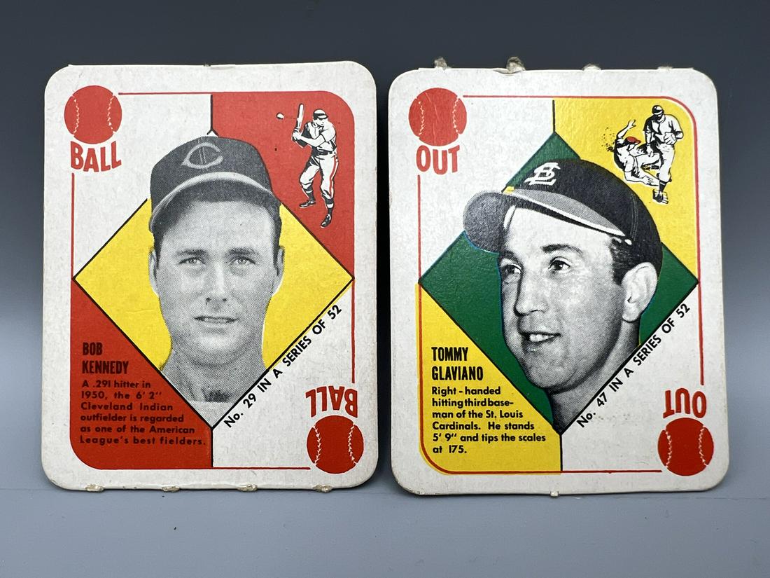 1950 Topps Red Back Bob Kennedy #29 & Tommy Glaviano #47: 1950 Topps Red Back Bob Kennedy #29 & Tommy Glaviano #47