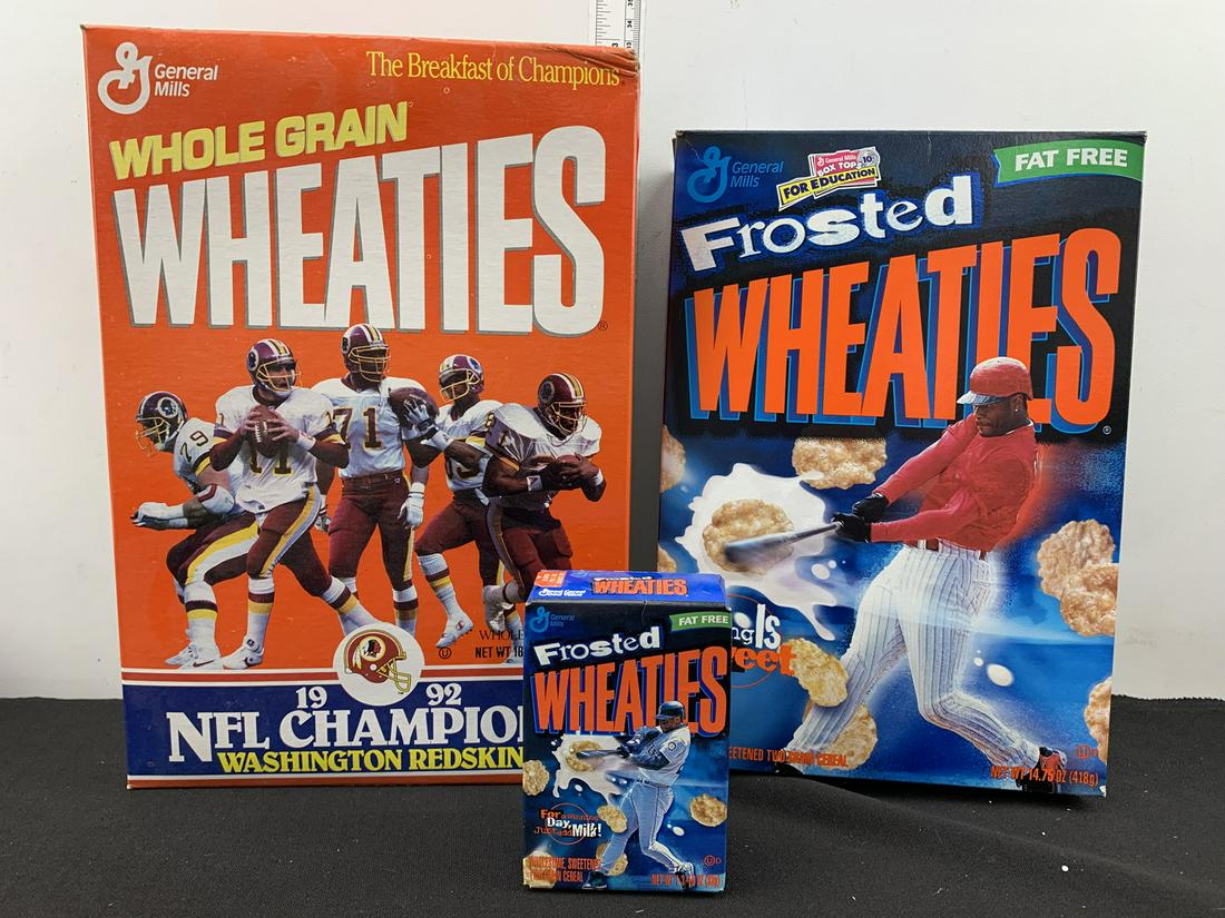 Wheaties Box Lot - Redskins, Griffey Jr & Griffey Jr individual serving size - The two full size (1 of 4)