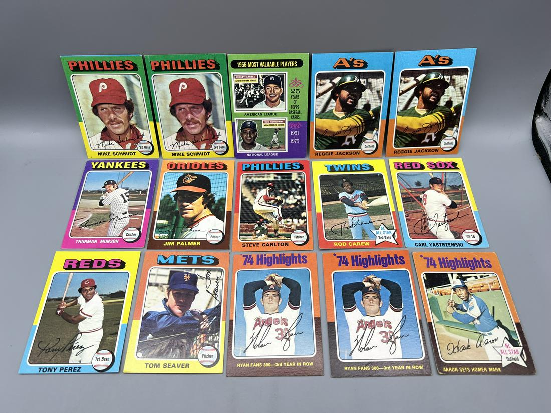 Lot of (15) Assorted 1975 Topps Baseball Star Player Cards - Varying Conditions - Nolan Ryan O Pee (1 of 9)