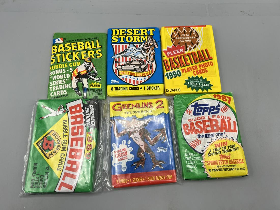 Lot of (6) Assorted Vintage Card Packs (1 of 3)