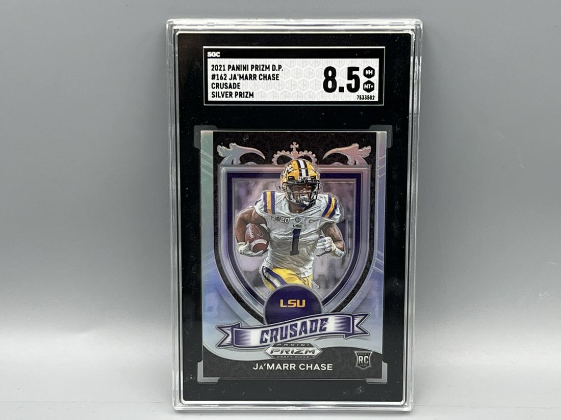 2021 Prizm Draft Picks Crusade Ja'Marr Chase Silver Prizm RC #162 SGC NM 8.5 (1 of 2)