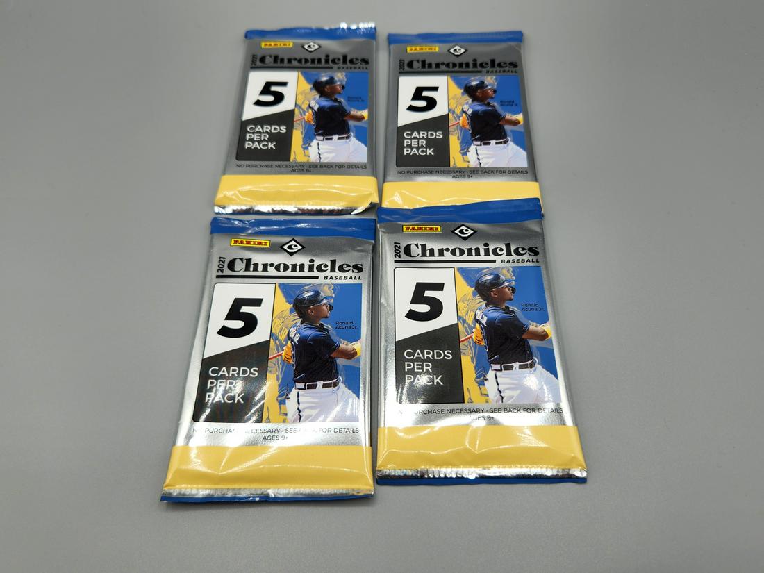 Four 2021 Panini Chronicles Baseball Packs - Find The Auto's (1 of 2)