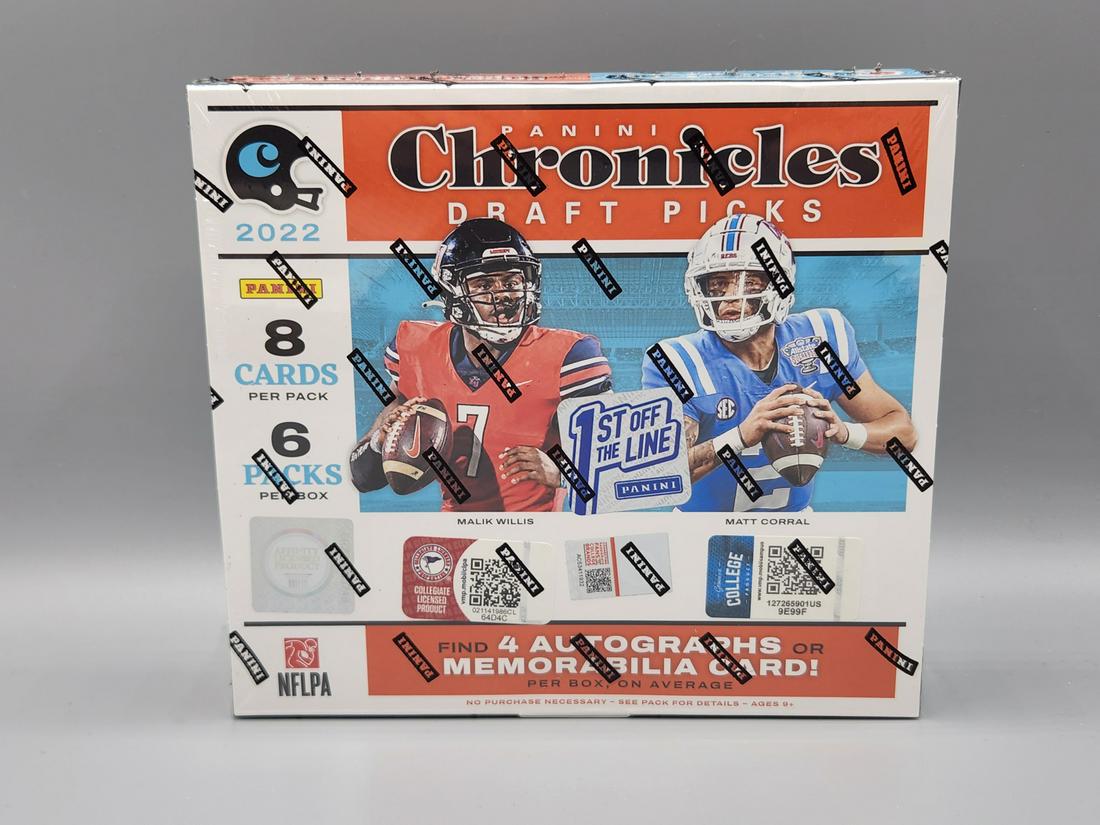 2022 Panini Chronicles Football Draft Picks HOBBY Box - First Off The Line - 4 Auto's and Many (1 of 2)