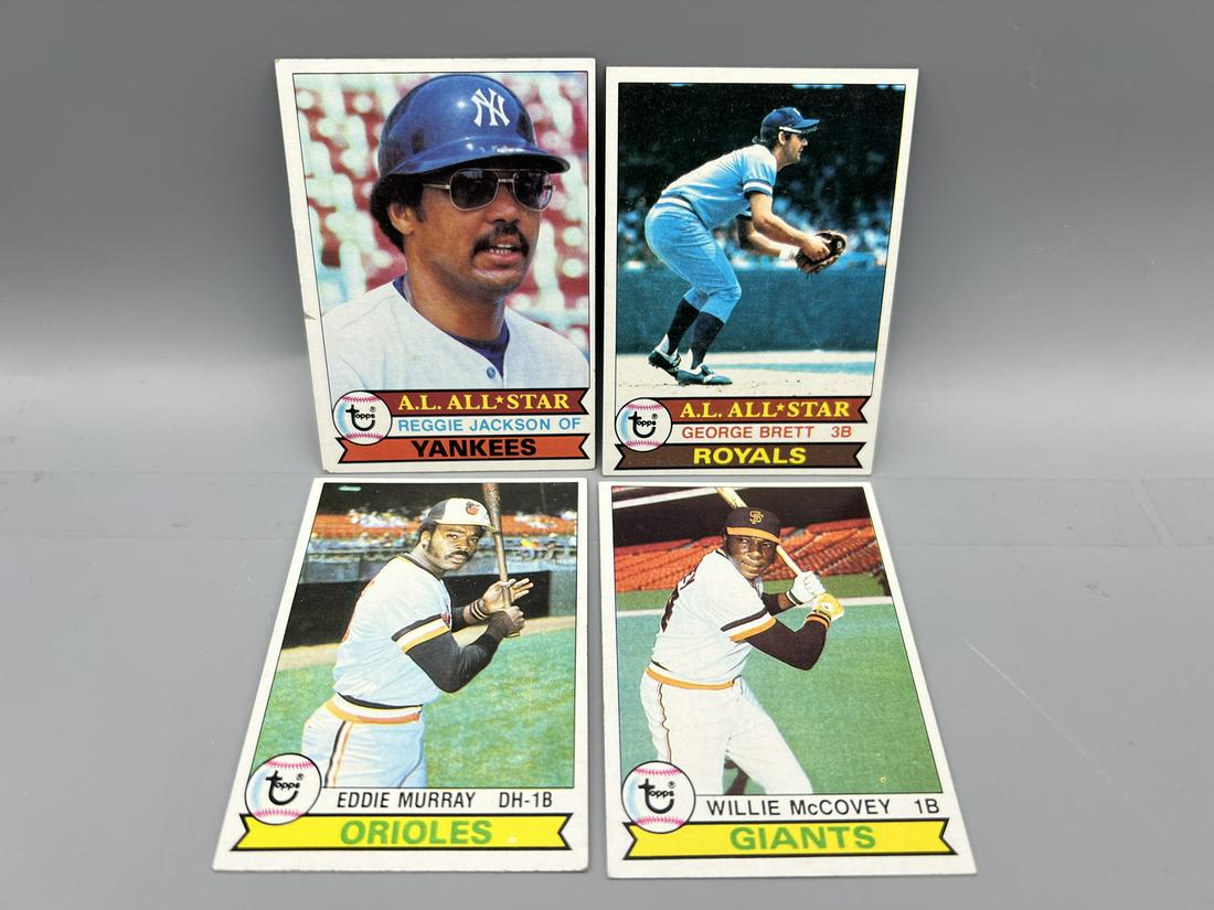 1979 Topps Reggie Jackson #700, George Brett #330, Eddie Murray #640, & Willie McCovey #215 (1 of 2)