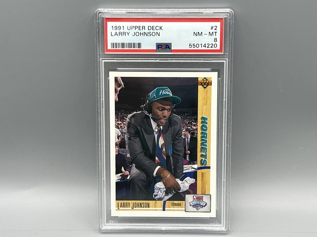 1991 Upper Deck Larry Johnson RC #2 PSA NM-MT 8: 1991 Upper Deck Larry Johnson RC #2 PSA NM-MT 8