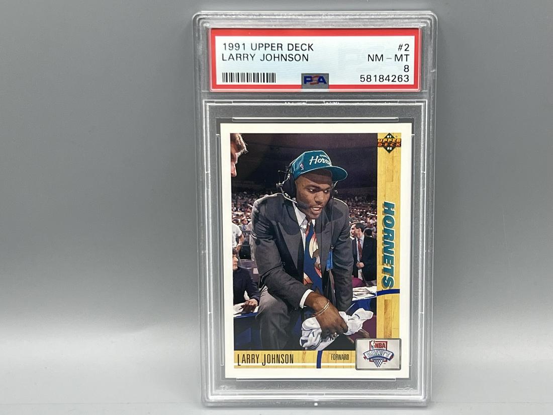 1991 Upper Deck Larry Johnson RC #2 PSA NM-MT 8: 1991 Upper Deck Larry Johnson RC #2 PSA NM-MT 8