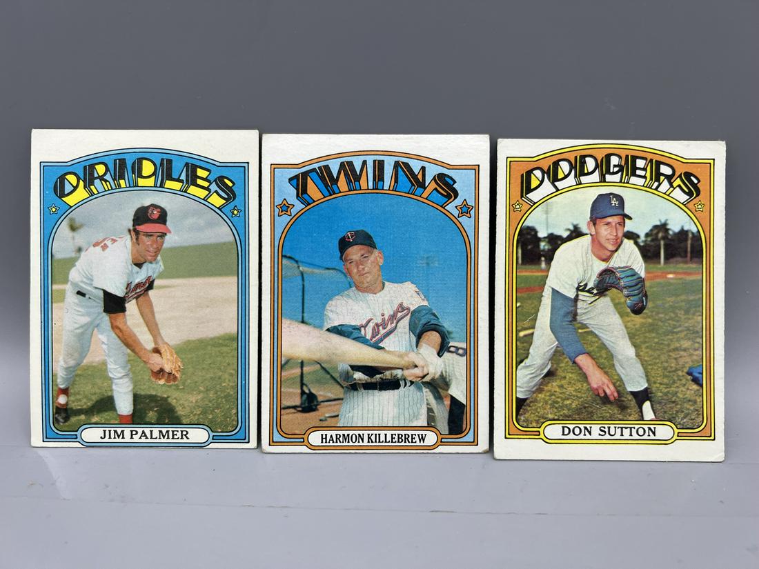 1972 Topps Jim Palmer #270, Harmon Killebrew #51, & Don Sutton #530 (1 of 2)