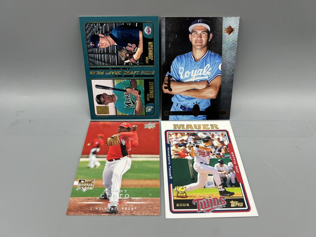 Lot of (4) Assorted Baseball RC/Prospect Cards - Adrian Gonzalez, Johnny Cueto, Joe Mauer, & Johnny (1 of 2)