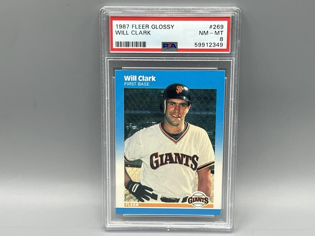 1987 Fleer Glossy Will Clark #269 PSA NM-MT 8: 1987 Fleer Glossy Will Clark #269 PSA NM-MT 8