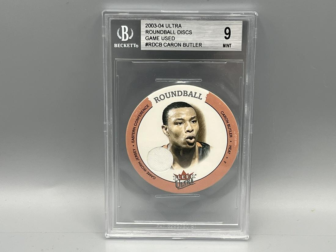 2003-04 Ultra Roundball Discs Caron Butler Game Used Jersey Card BGS Mint 9 (1 of 2)