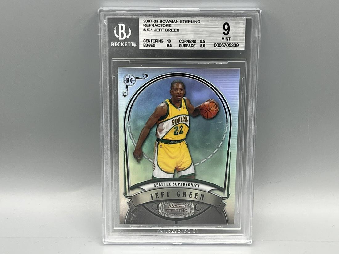 2007-08 Bowman Sterling Jeff Green Refractor RC #263/399 BGS Mint 9 (1 of 2)