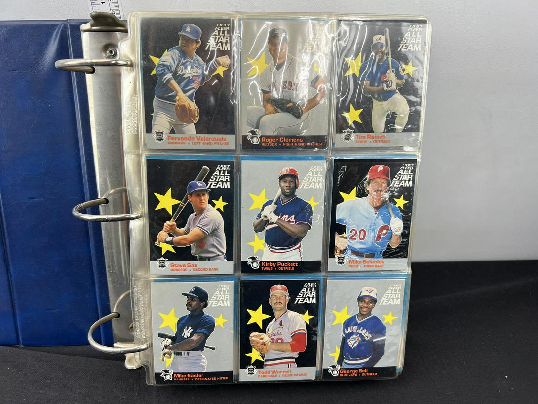 1987 Fleer Baseball Complete Set In Binder w/All Star Team Inserts - Barry Larkin, Bo Jackson, & (1 of 7)