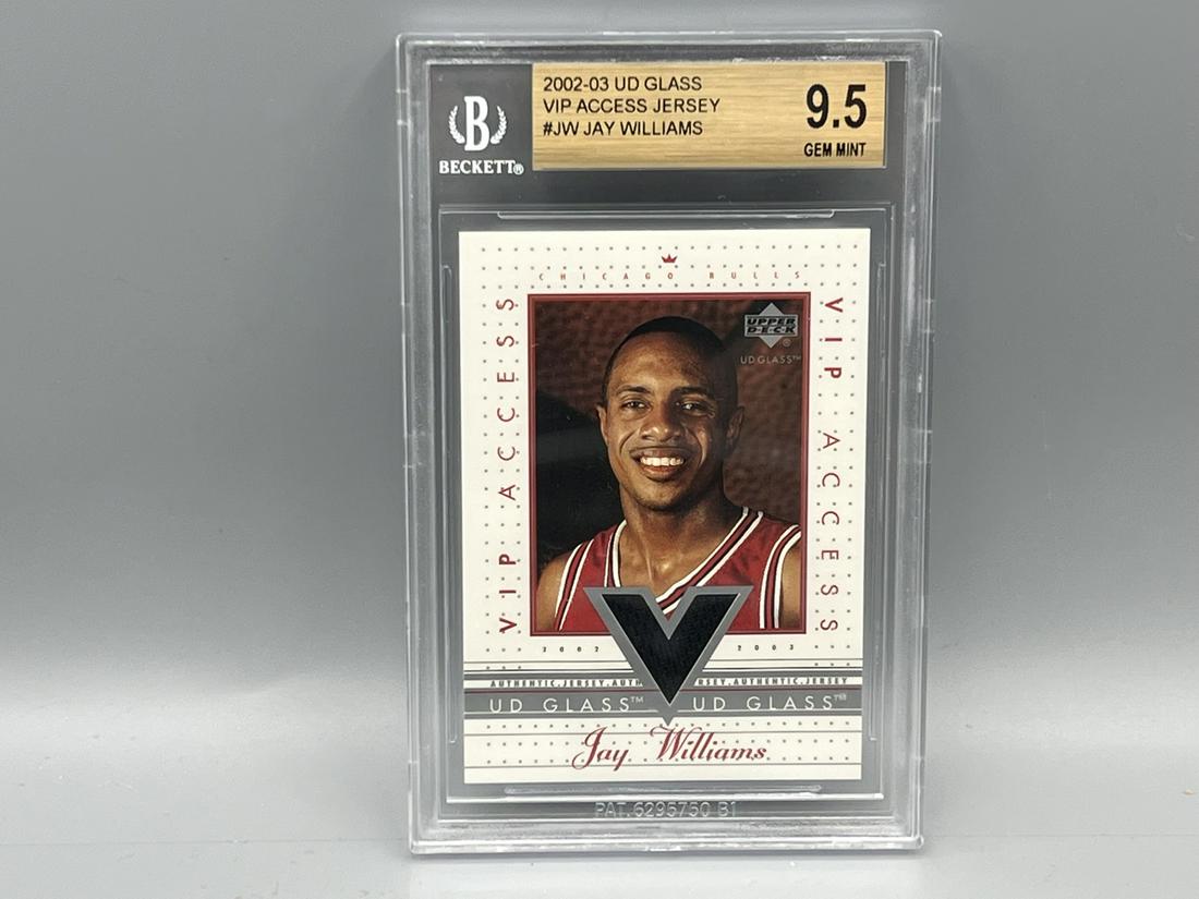 2002-03 UD Glass Jay Williams Game Used Jersey Card BGS Gem Mint 9.5 (1 of 2)