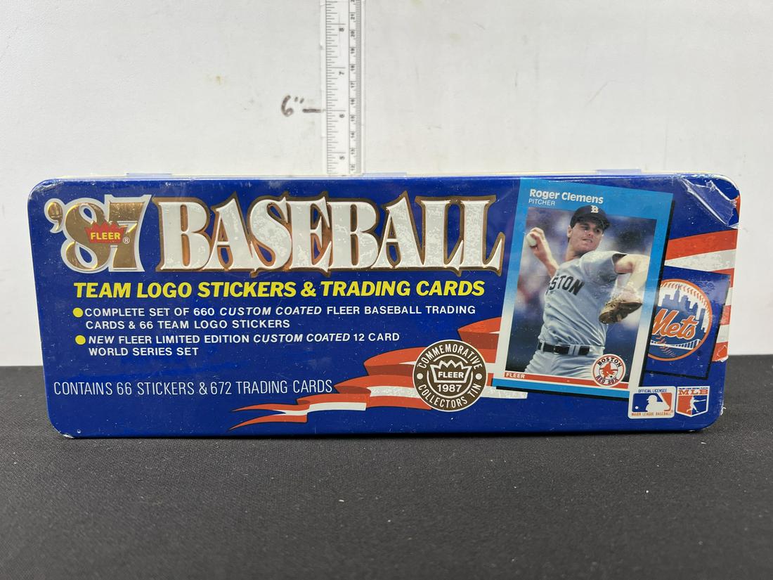 1987 Fleer Glossy Baseball Complete Tin Sealed Set - Barry Larkin, Bo Jackson, & Barry Bonds RC's (1 of 2)