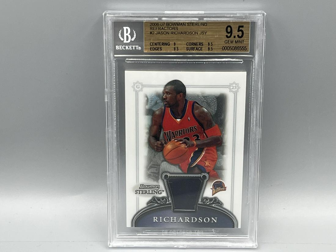 2006-07 Bowman Sterling Jason Richardson Refractor Game Worn Jersey Card #191/199 BGS Gem Mint 9.5 (1 of 2)