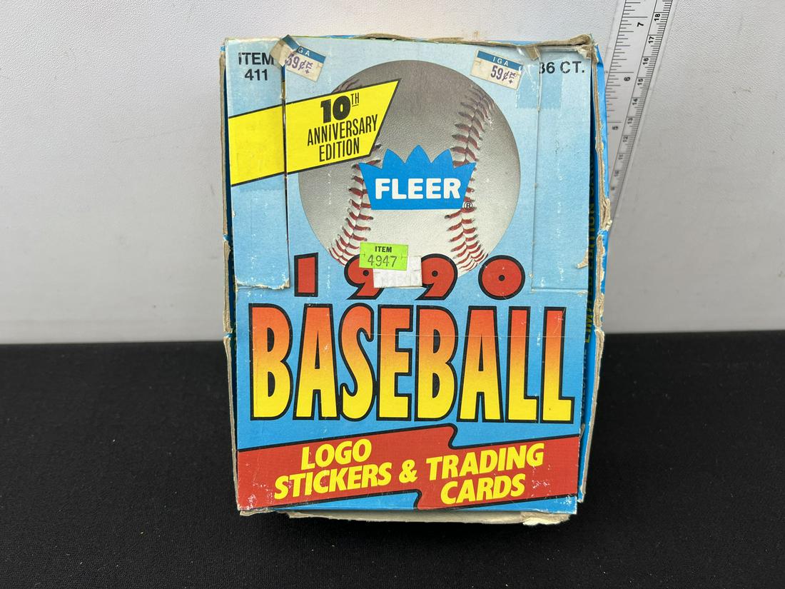 1990 Fleer Baseball Complete Wax Box (1 of 2)