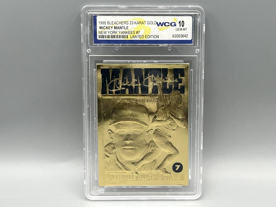 1996 Bleachers Mickey Mantle Gold Foil Commemorative Card #7 WCG Gem Mint 10 (1 of 2)