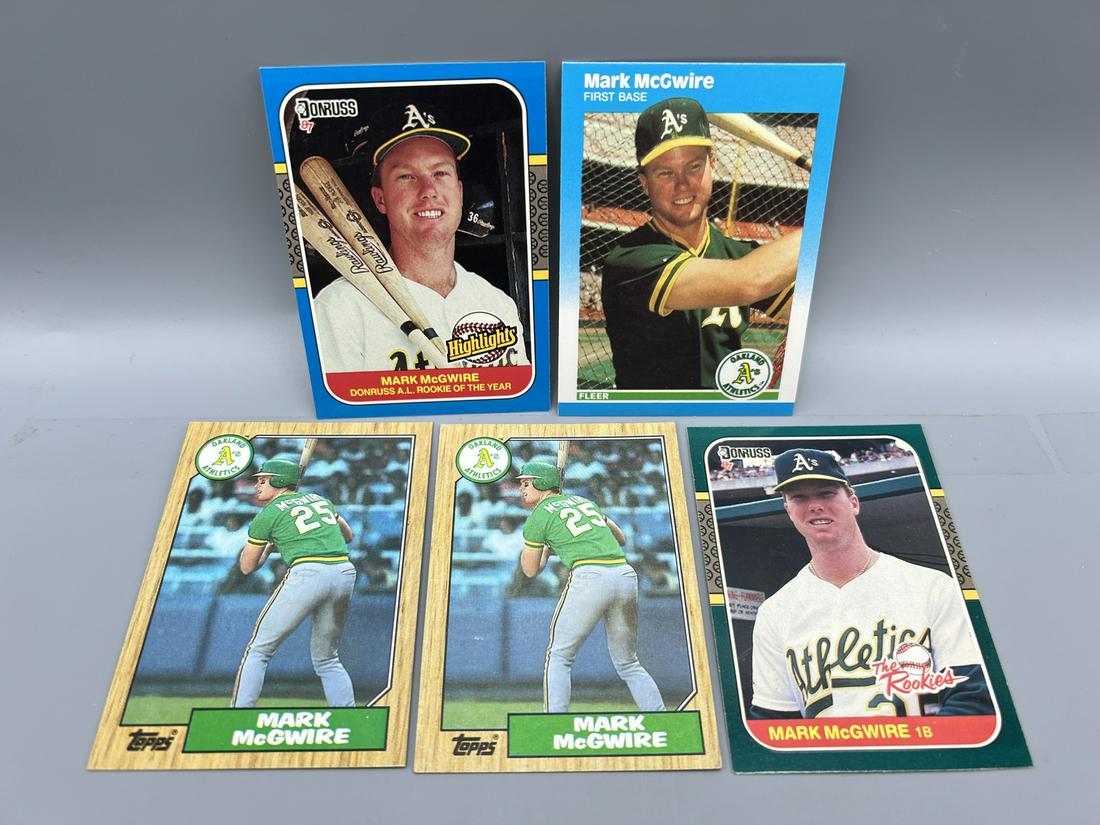 Lot of (5) Assorted 1987 Mark McGwire Rookies (1 of 2)