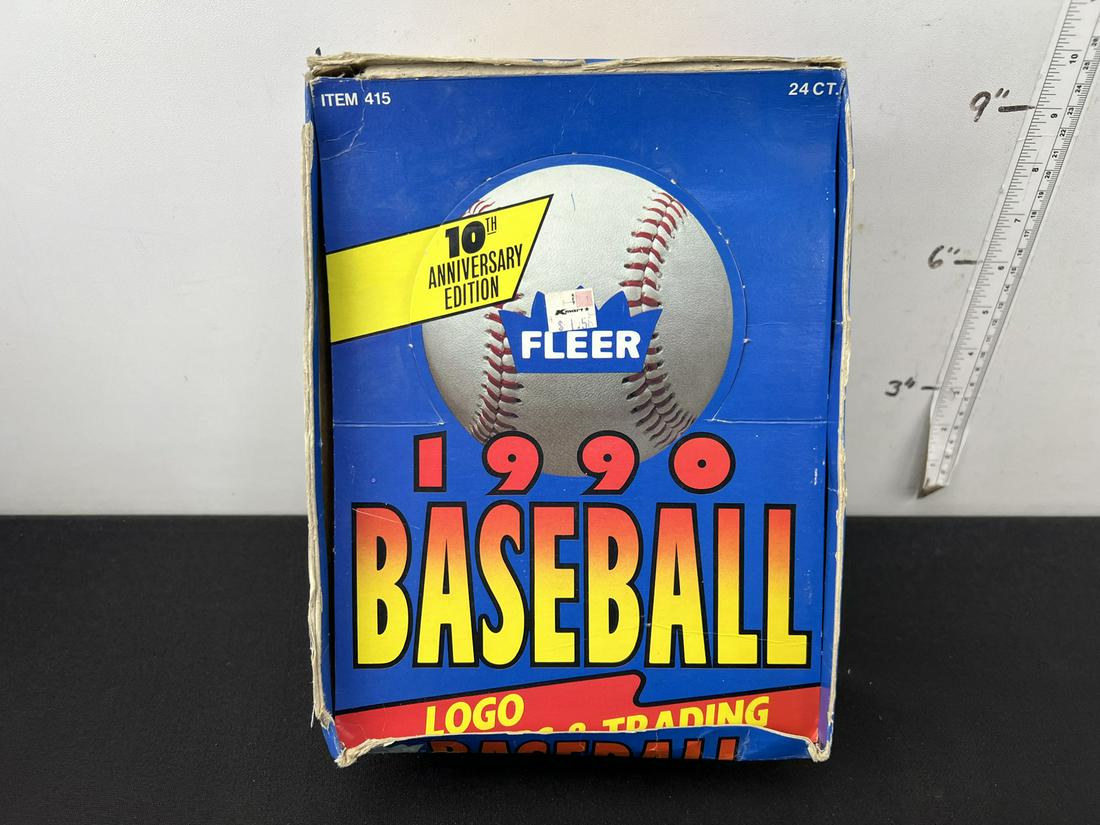 1990 Fleer Baseball Rack Pack Box - Has 20 Packs (1 of 2)