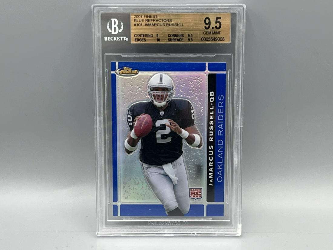 2007 Finest Jamarcus Russell RC Blue Refractor #035/299 BGS Gem Mint 9.5 (1 of 2)