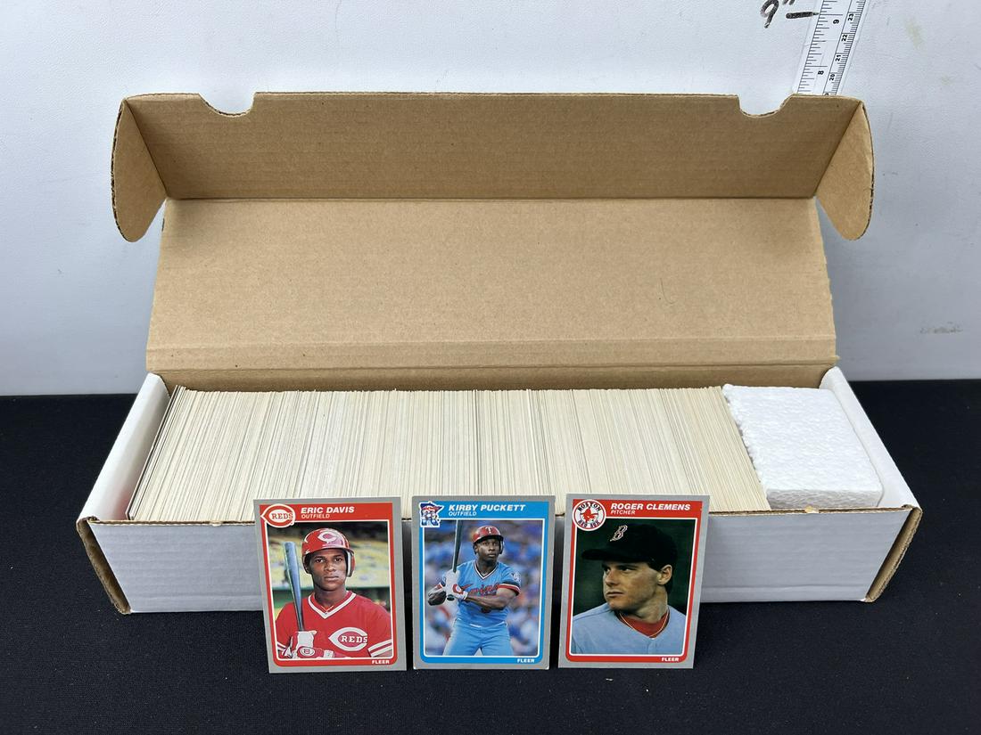 1985 Fleer Baseball Complete Set - Eric Davis, Kirby Puckett, & Roger Clemens RC's: Set appears complete but unverified