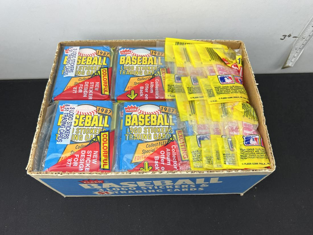 Lot of (24) 1987 Fleer Baseball Wax Rack Packs - 72 Packs total - Possible Rookies of Barry Bonds,: Lot of (24) 1987 Fleer Baseball Wax Rack Packs - 72 Packs total - Possible Rookies of Barry Bonds, Bo Jackson, Barry Larkin